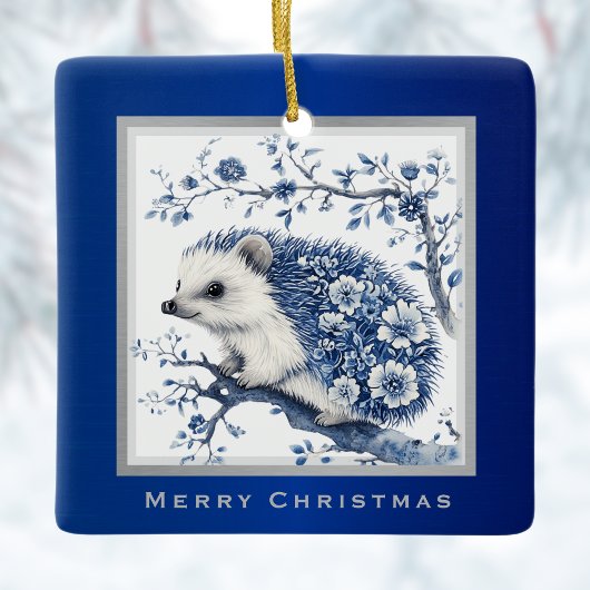 Igel Chinoiserie Blue Toile Keramikornament