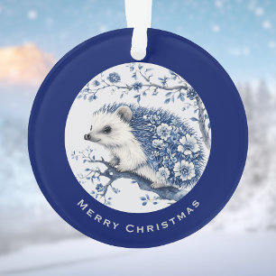 Igel Chinoiserie Blue Toile Ornament