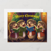 Igel Choir Singen Weihnachtslieder Postkarte (Vorne/Hinten)