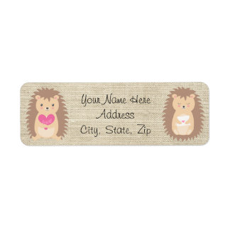 Igel Country Burlap Muster Rücksendeadresse