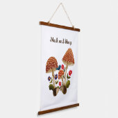 Igel Couple in einem Pilzwald Wandteppich Mit Holzrahmen (Gewinkelt)