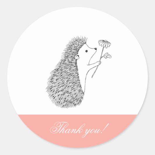 Igel Danke Ihnen Stickers Custom Niedlich Igel (Vorderseite)