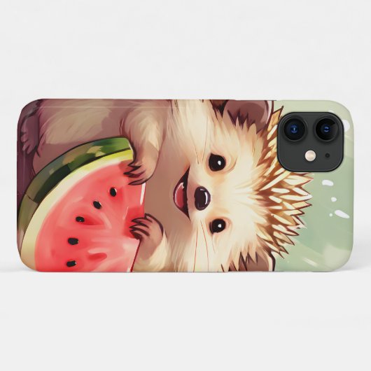 Igel, der ein Stück Wassermelone genießt Case-Mate iPhone Hülle (Rückseite (Horizontal))