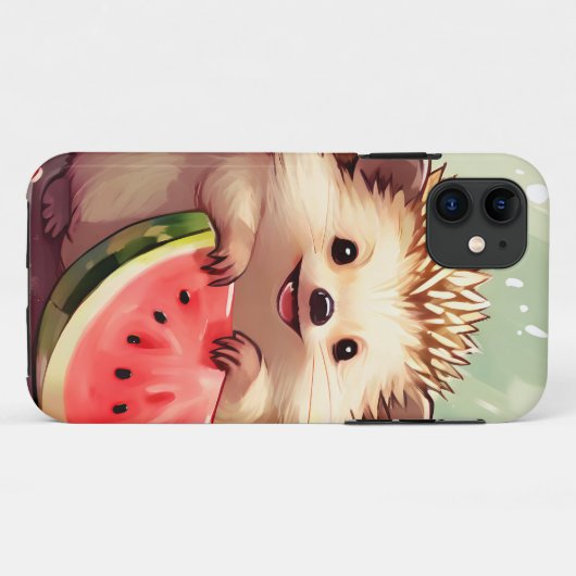 Igel, der ein Stück Wassermelone genießt Case-Mate iPhone Hülle (Rückseite (Horizontal))