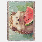 Igel, der ein Stück Wassermelone genießt Decke (Vorderseite Vertikal)