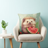 Igel, der ein Stück Wassermelone genießt Kissen (Stuhl )