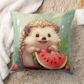 Igel, der ein Stück Wassermelone genießt Kissen (Decke)