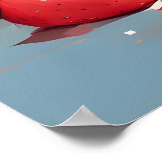 Igel, der ein Stück Wassermelone genießt Poster (Ecke)