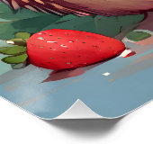 Igel, der ein Stück Wassermelone genießt Poster (Ecke)