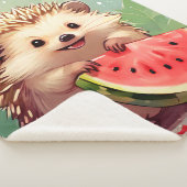 Igel, der ein Stück Wassermelone genießt Sherpadecke (3/4)