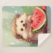 Igel, der ein Stück Wassermelone genießt Sherpadecke (Vorderseite (Horizontal))