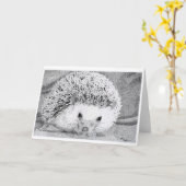 Igel, der Gruß-Karten zeichnet Karte (Gelbe Blume)