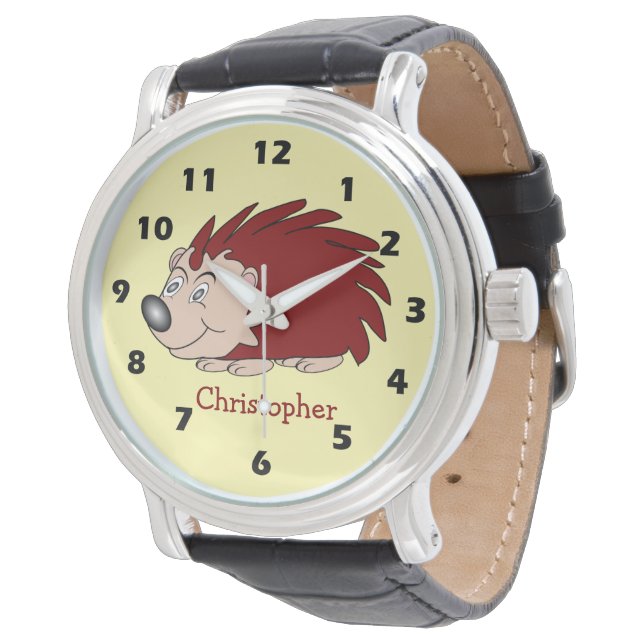 Igel-Design Armbanduhr (Schrägansicht)