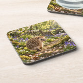 Igel-Design auf Waldweg Getränkeuntersetzer (Linke Seite)
