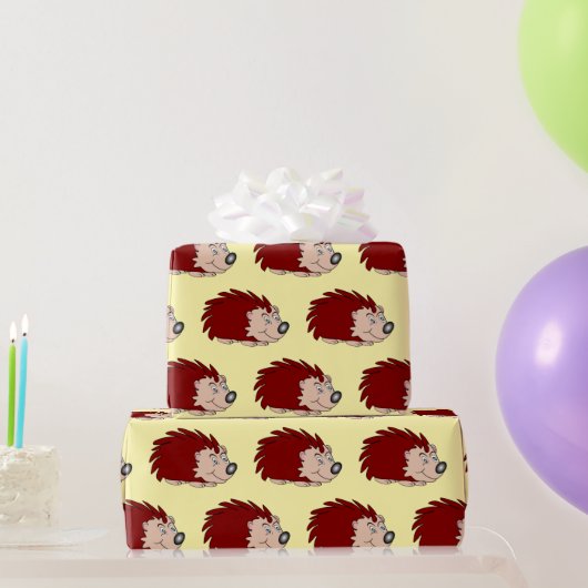 Igel-Design mit beliebigem Hintergrund Geschenkpapier (Partygeschenke)