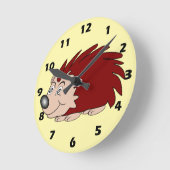 Igel-Design Runde Wanduhr (Winkel)
