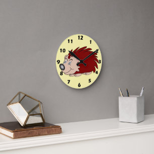 Igel-Design Runde Wanduhr
