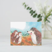 Igel, die miteinander reden postkarte (Stehend Vorderseite)