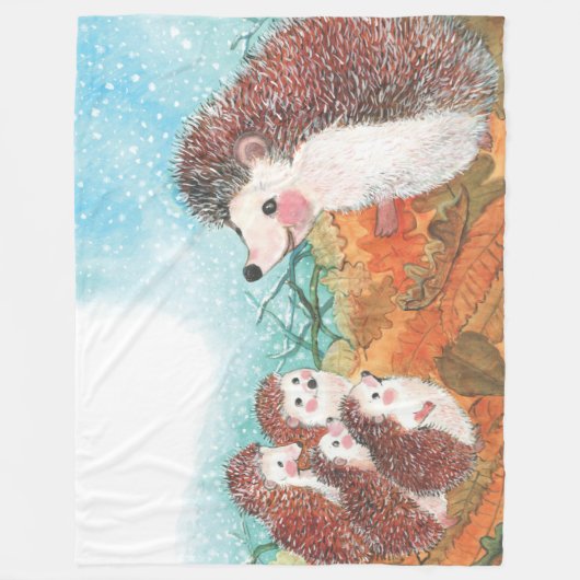 Igel, die miteinander sprechen Illustration Fleecedecke (Vorderseite)
