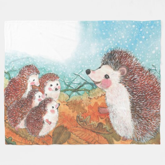 Igel, die miteinander sprechen Illustration Fleecedecke (Vorderseite (Horizontal))