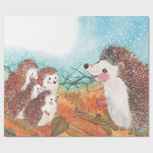 Igel, die miteinander sprechen Illustration Geschenkpapier (Flach)