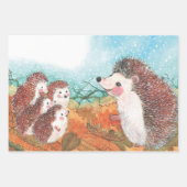 Igel, die miteinander sprechen Illustration Geschenkpapier Set (Vorderseite 3)