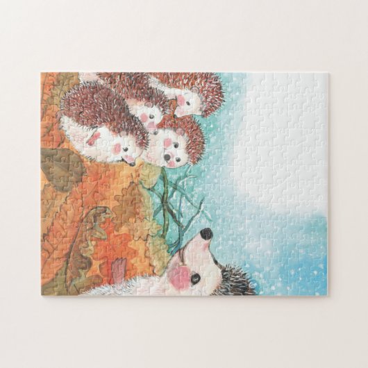 Igel, die miteinander sprechen Illustration Puzzle (Horizontal)