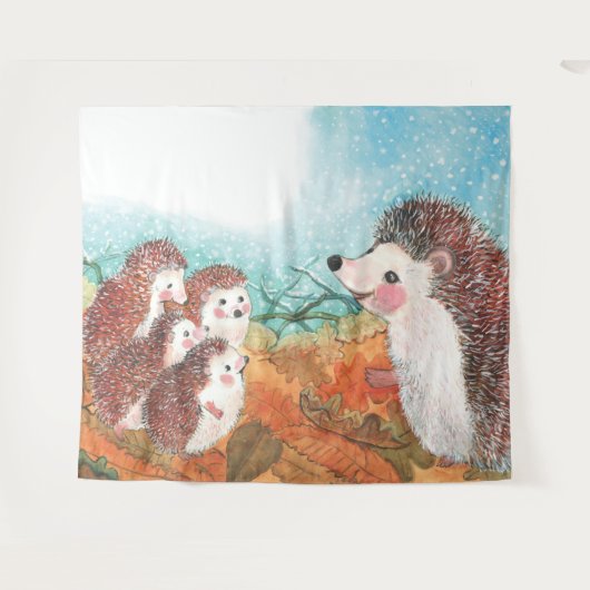 Igel, die miteinander sprechen Illustration Wandteppich (Vorderseite (Horizontal))