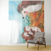 Igel, die miteinander sprechen Illustration Wandteppich (Beispiel)