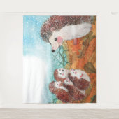 Igel, die miteinander sprechen Illustration Wandteppich (Vorderseite)