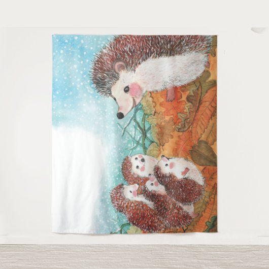 Igel, die miteinander sprechen Illustration Wandteppich (Vorderseite)