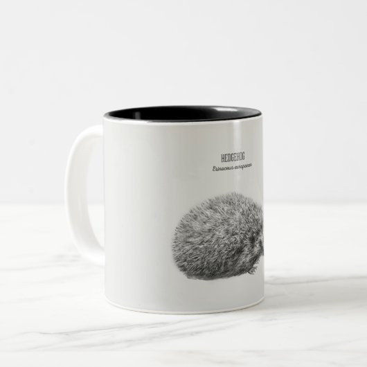 'Igel Drawing Zweifarbige Tasse (Vorderseite Links)
