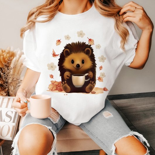 Igel Drinken Kaffee Phantastische Geschenkidee T-Shirt