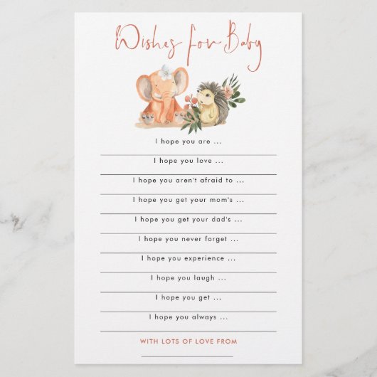 Igel Elephant wünscht eine Babydusche (Vorderseite)