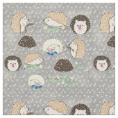 Igel Fabric - niedliche Kreterkunst von Leah G Stoff (Nahaufnahme)