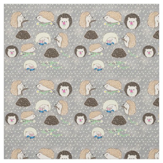 Igel Fabric - niedliche Kreterkunst von Leah G Stoff (Muster)