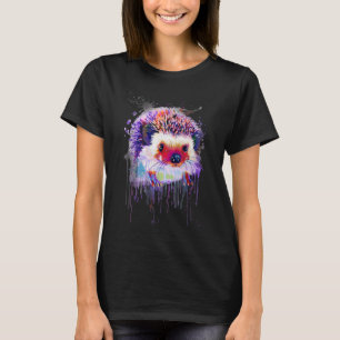 Igel Face Hand Drawing Water Color Splash Art Co T-Shirt