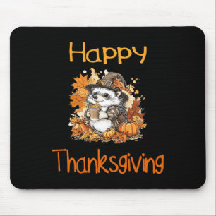 Igel Fall Erntedank glücklich Thanksgiving Mousepad