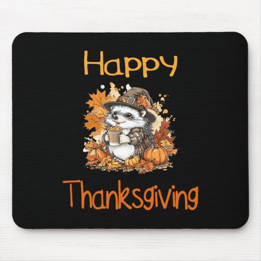 Igel Fall Erntedank glücklich Thanksgiving Mousepad (Vorne)