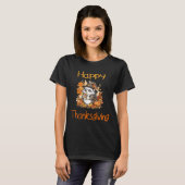 Igel Fall Erntedank glücklich Thanksgiving T-Shirt (Vorne ganz)