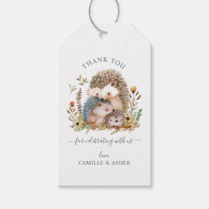 Igel Family Baby Dusche Vielen Dank für Ihre Unter Geschenkanhänger