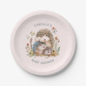 Igel Family Baby Duschpapiertafel Pappteller (Vorderseite)