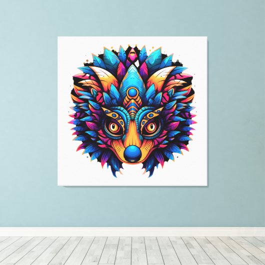 Igel Farbenfrohe Pop Art Leinwanddruck (Insitu (Holzboden))