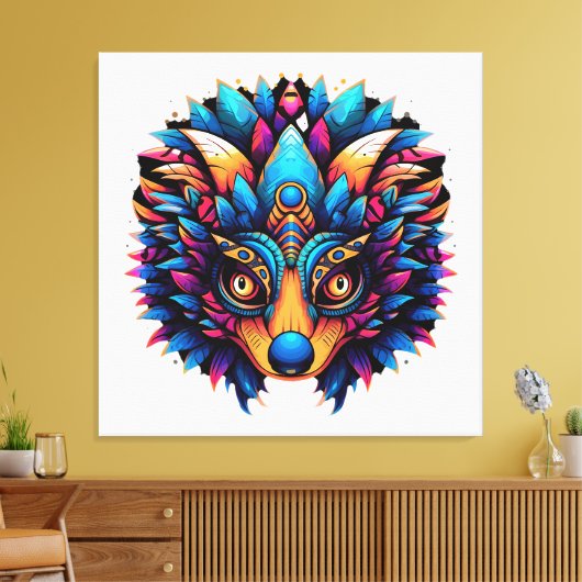 Igel Farbenfrohe Pop Art Leinwanddruck (Insitu (Wohnzimmer))