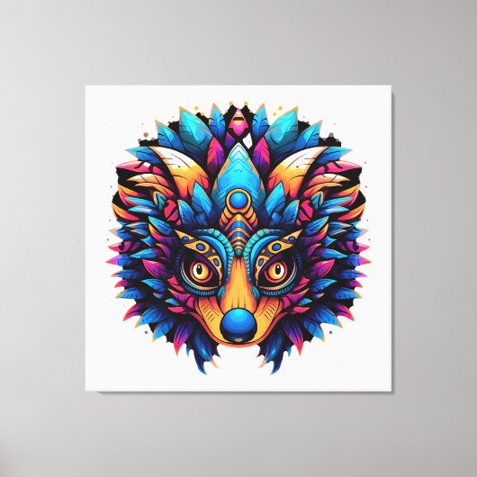 Igel Farbenfrohe Pop Art Leinwanddruck (Vorderseite)
