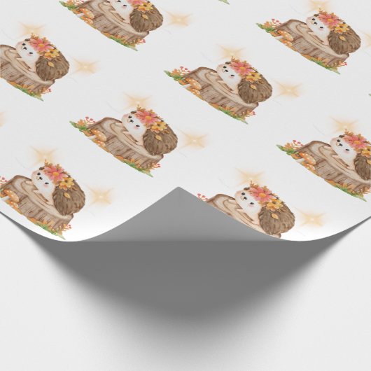 Igel-Federpapier Geschenkpapier (Ecke)