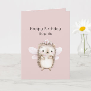 Igel Fee mit Blumen Geburtstag Karte