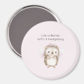 Igel Fee mit Blumen Magnet (Vorderseite/Rückseite)