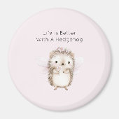 Igel Fee mit Blumen Magnet (Vorne)