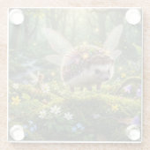 Igel Feen Whimsical Fantasy Glasuntersetzer (Rückseite)